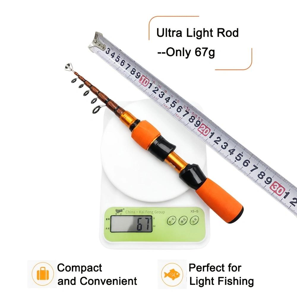 Stijlvolle Oranje Draagbare Telescopische Carbon Vaste Hengel met Comfortabel EVA Handvat voor Alle Wateren Perfect Cadeau voor Vrouwen en Meisjes