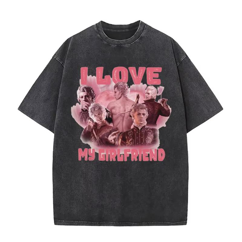 Divertente Scatola di Succo Astarion T-shirt Lavata Vintage Unisex Moda Donna Estetica Maglietta a Maniche Corte Estiva Casual Oversize