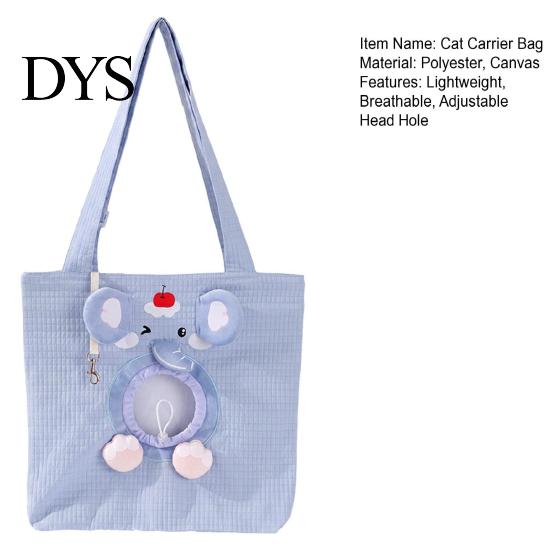 Lightweight Pet Tote for Daily Commute Portable Cat Carrier Purse, Breathable Bag with Adjustable Head Ventilated Polyester Pets Hole, Canvas