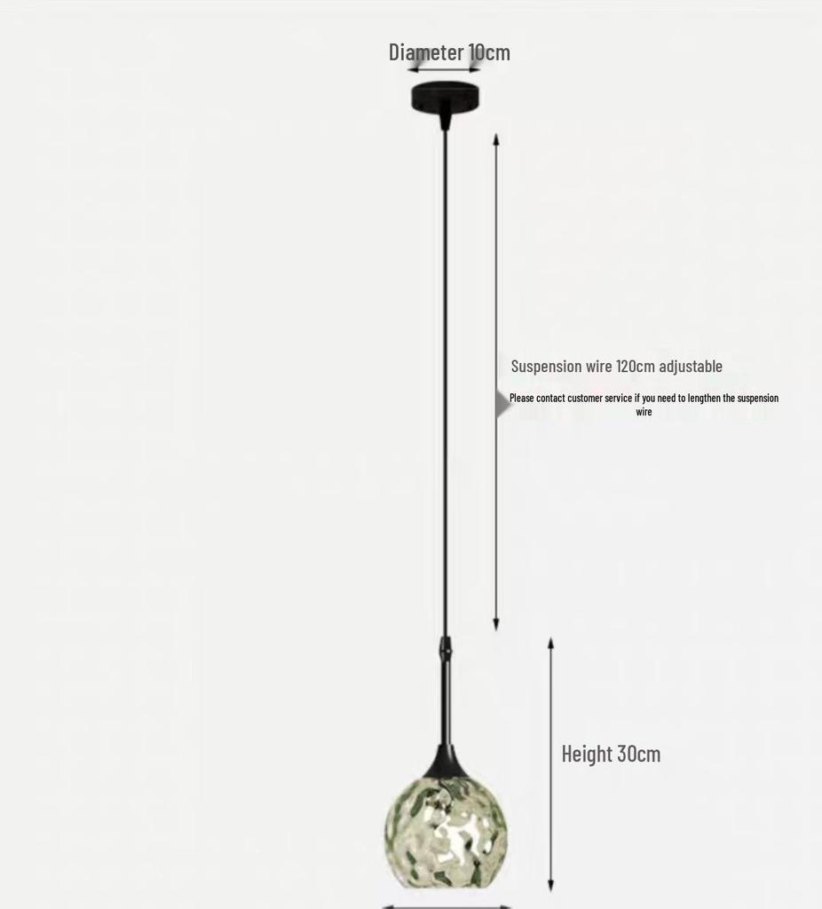 Nordic Colorful Water Ripple Glass Sphere Pendant Lamp for Bedroom or Bar.