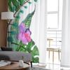 Floral Tropical Orchid Flowers Leaves And Butterflies Sheer Curtains Living Room Tulle Window Curtain Bedroom Kitchen Drapes