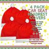 YIXIN 4-Piece Santa Claus Hat Car Seat Headrest Cover Cute Car Decoration Interior Accessories-Car Christmas Decorations-Functional Car Decoration,