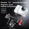 For Insta360 Go Ultra Metal Quick-Release Base Dual-port Design With 1/4" Screw Holes Foldable Dual-Claws Base Extension Bracket