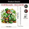 2D Flat St Paddy's Party Irish-Themed Acrylic Desktop Decoration, Four-Leaf Clover Design, Patternssuitable for Wall Decoration, Porch, Room, Villa, a