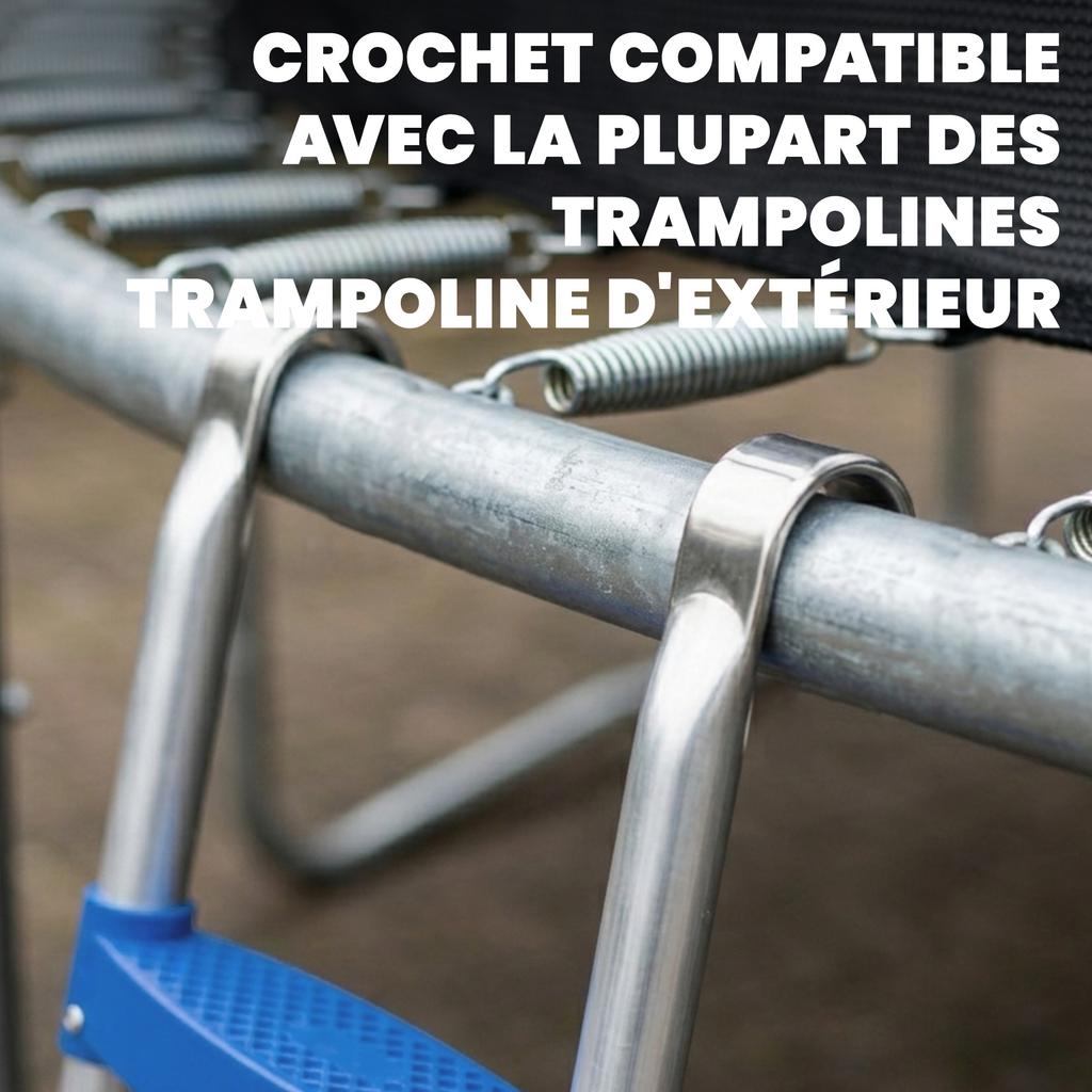 Trampoline Ladder, 2 Steps, Universal Hook, 150 kg Load, 97 x 32 x 7 cm, Blue