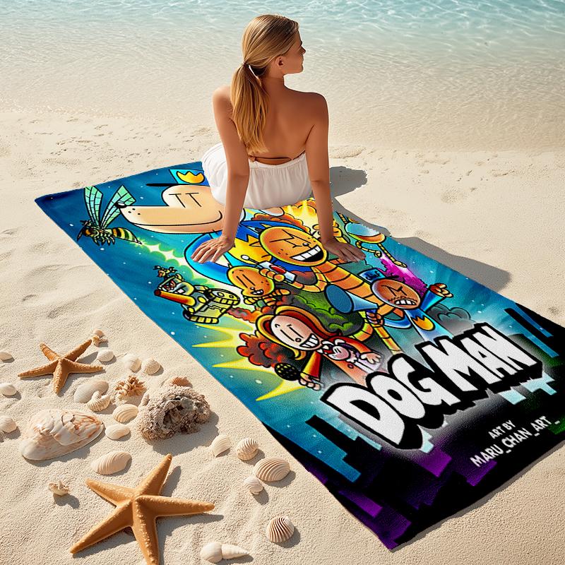 1pc DogMan2 Beach Towel, Comfortable and Thick, and Swimming/Bath/Picnic/Camping Towel, Suitable for Seaside Beaches
