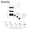 Musiclily Pro SSH Stratocaster Prewired Pickguard for ST Stratocaster Electric Guitar with Artec Alnico 5 Aged Set Pickups, White, 3-Piece