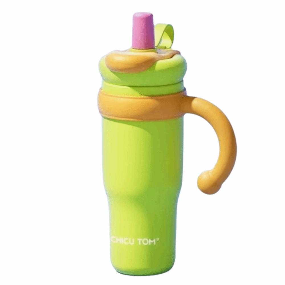 

Leak Proof Thermal Water Bottle 1000ml Drinking Straw Cup Stainless Steel Vacuum Flask Daily Use