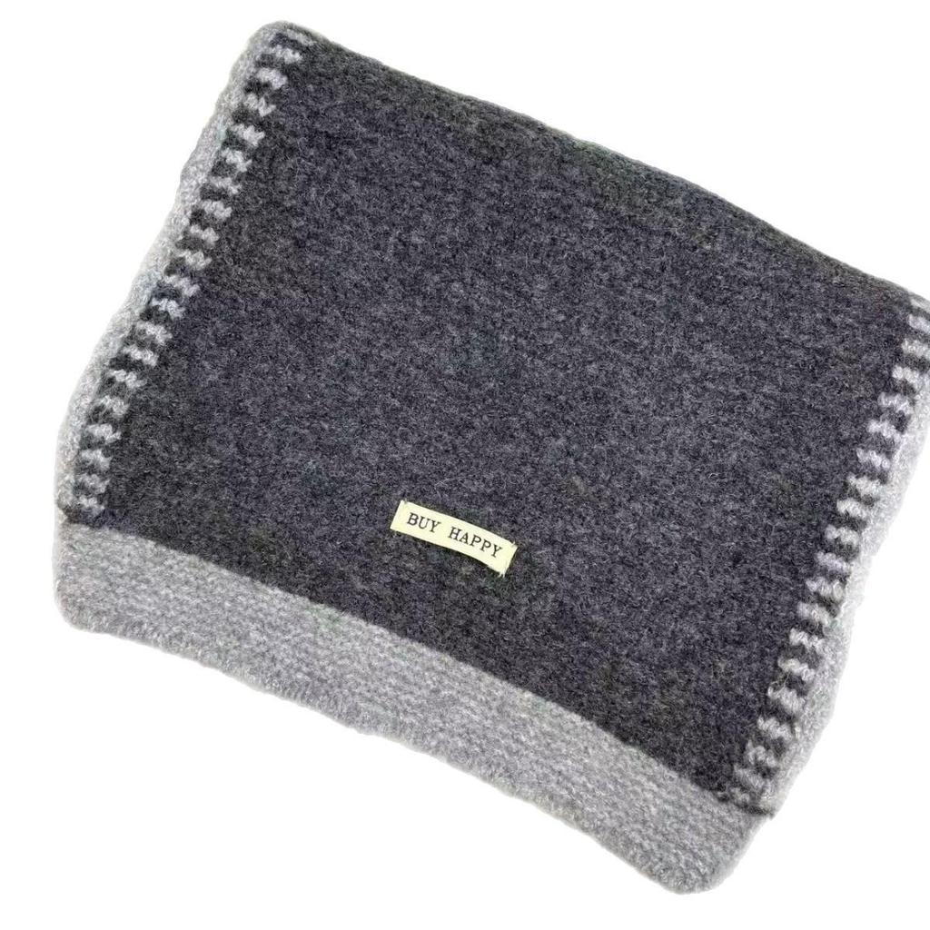 Korean Style High-End Wool-Blend Soft Knit Scarf: Warm, Versatile Autumn/Winter Snood for Women and Students