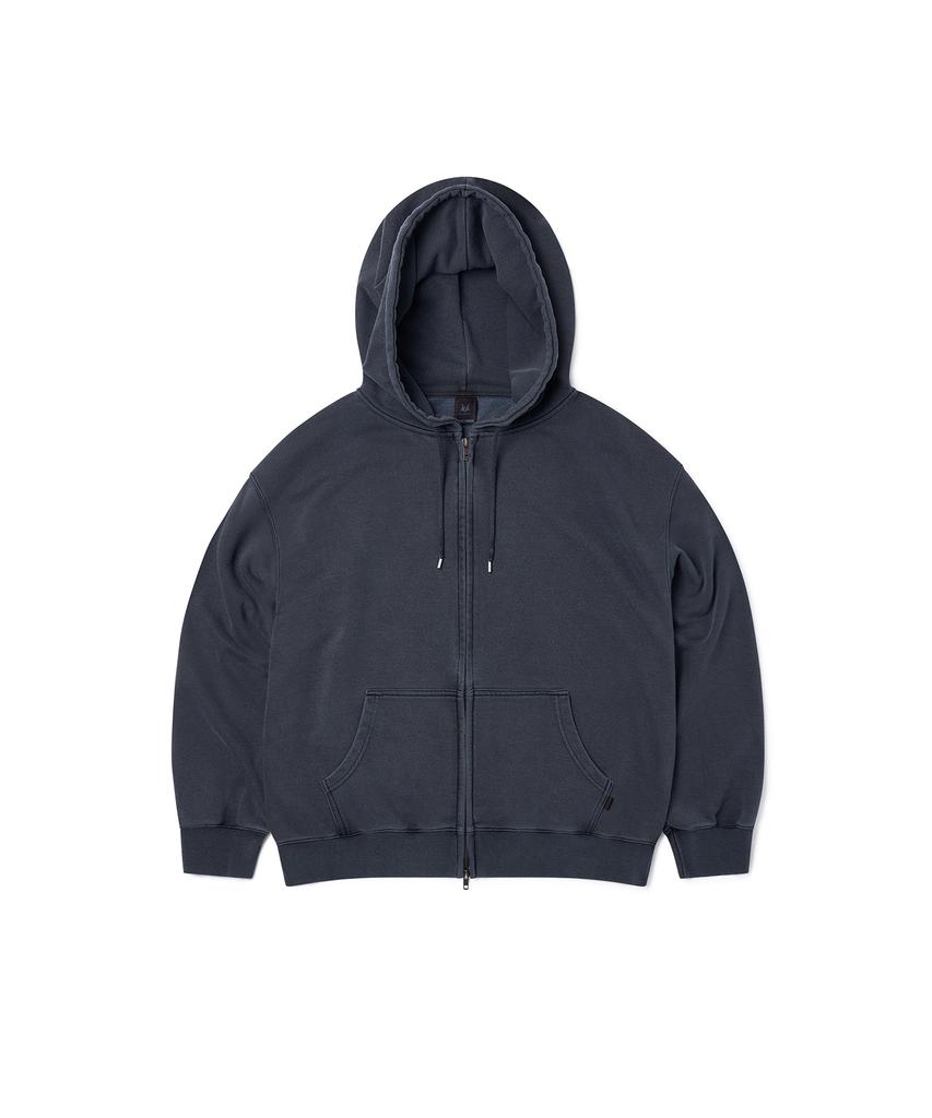 Plaknit Tech Sweat Pigment Zip-Up Hoodie Navy