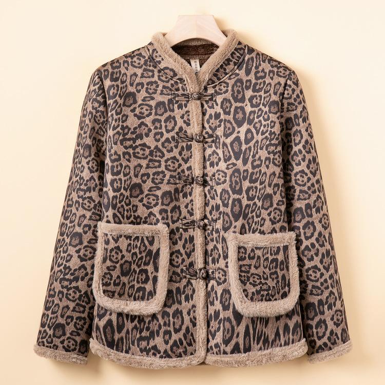 

Новый зимний стиль, хлопковая куртка с толстым плюшем, для женщин среднего и пожилого возраста, модная цветная хлопковая куртка в северо-восточном стиле 5XL