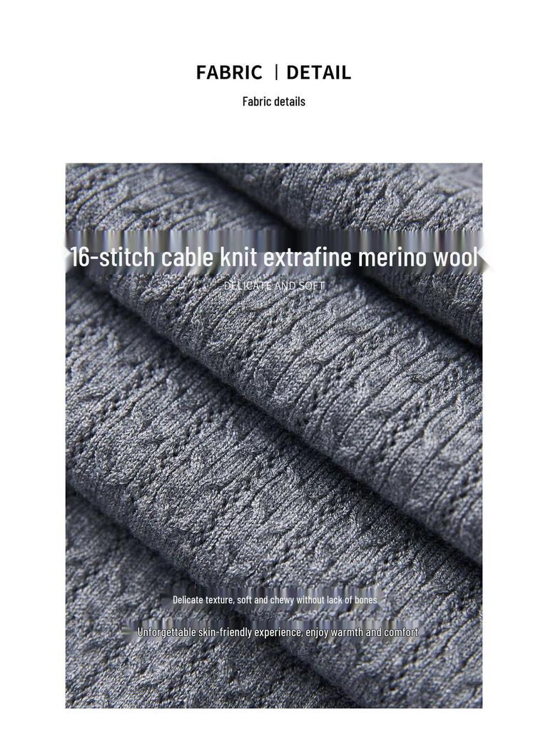 Light Luxury 3D Cable Knit Beaded Round Neck Long Sleeve Sweater Top for Women