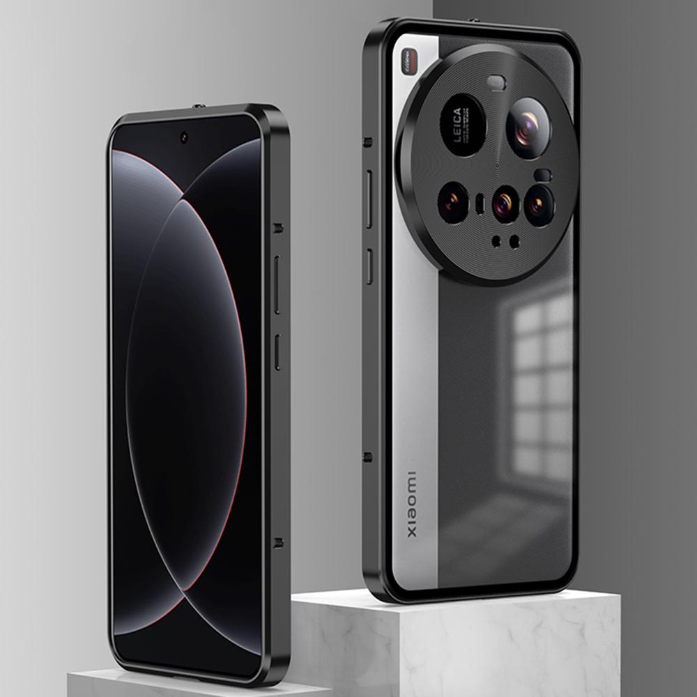 

For Xiaomi 15 Ultra Matte Case Aluminium Alloy+PC Phone Cover Pop-Up Snap Lock Silver