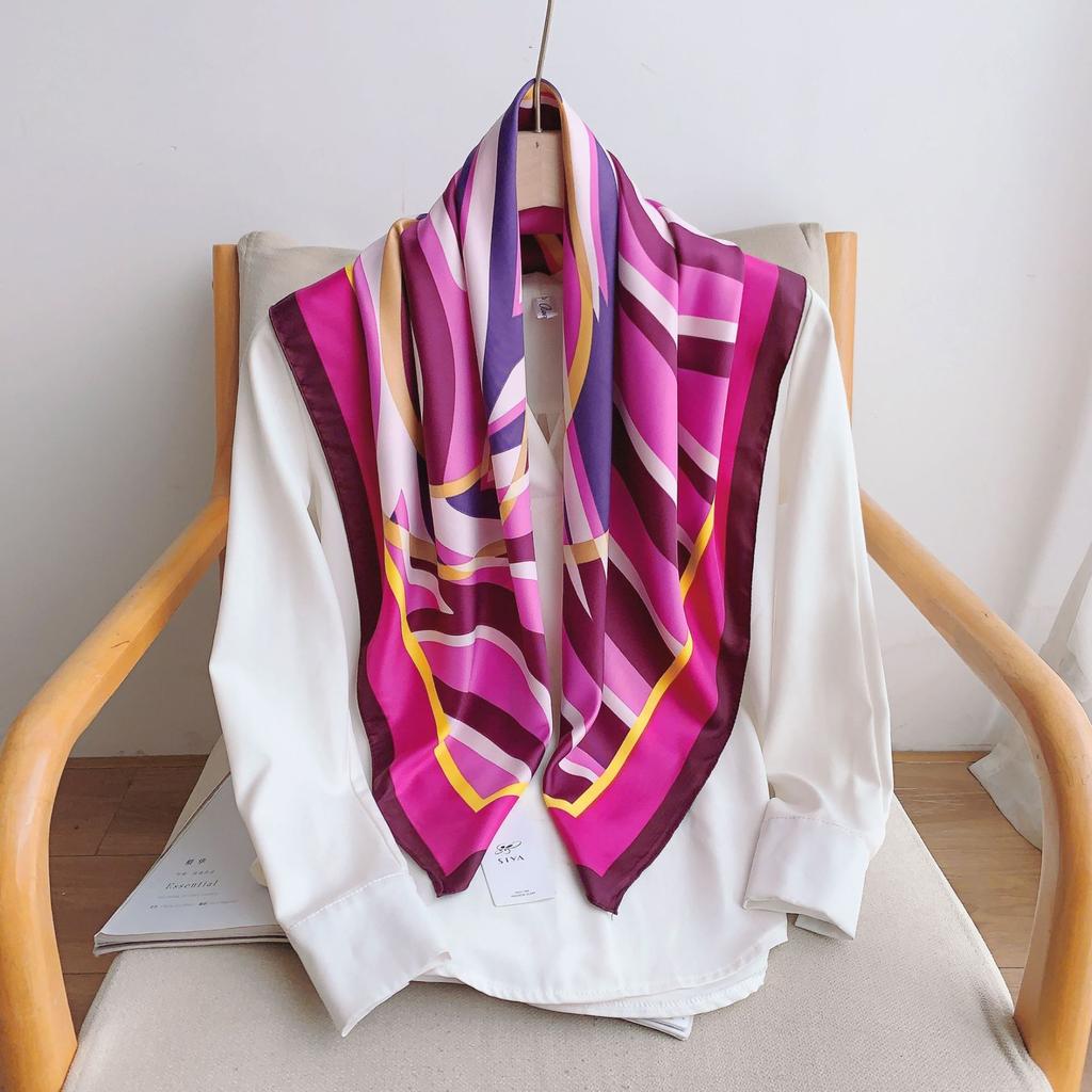 90CM Four Seasons Square Large Square Scarf Luxury Decorative Shirt Professional Headscarf Hairband Sunscreen Headscarf