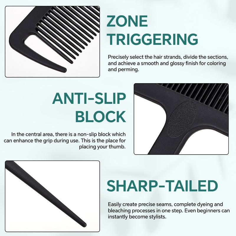 Hair Comb for Highlights Weaving Sectioning Tool for Foiling, Salon Hair Coloring Barber Stylist Teasing Teezer Accessories