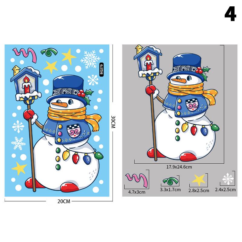 Merry Christmas Window Stickers Santa Claus Elk Snowman Designs For Home 2026 Party Supplies Ornaments Removable Wall Decals