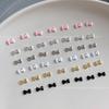 5 Stück 3D Schleifen Krawatte Nagelkunst Charms, Luxus 3D Legierung Schleifen Strasssteine, Nageldekoration Zubehör