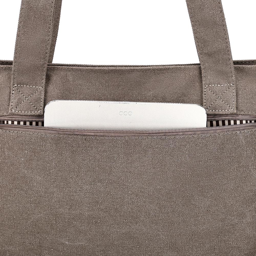Bolsa Tote de Lona Color Sólida com Múltiplos Bolsos de Grande Capacidade Bolsa de Ombro Feminina Vintage para o Dia a Dia Bolsa Transversal