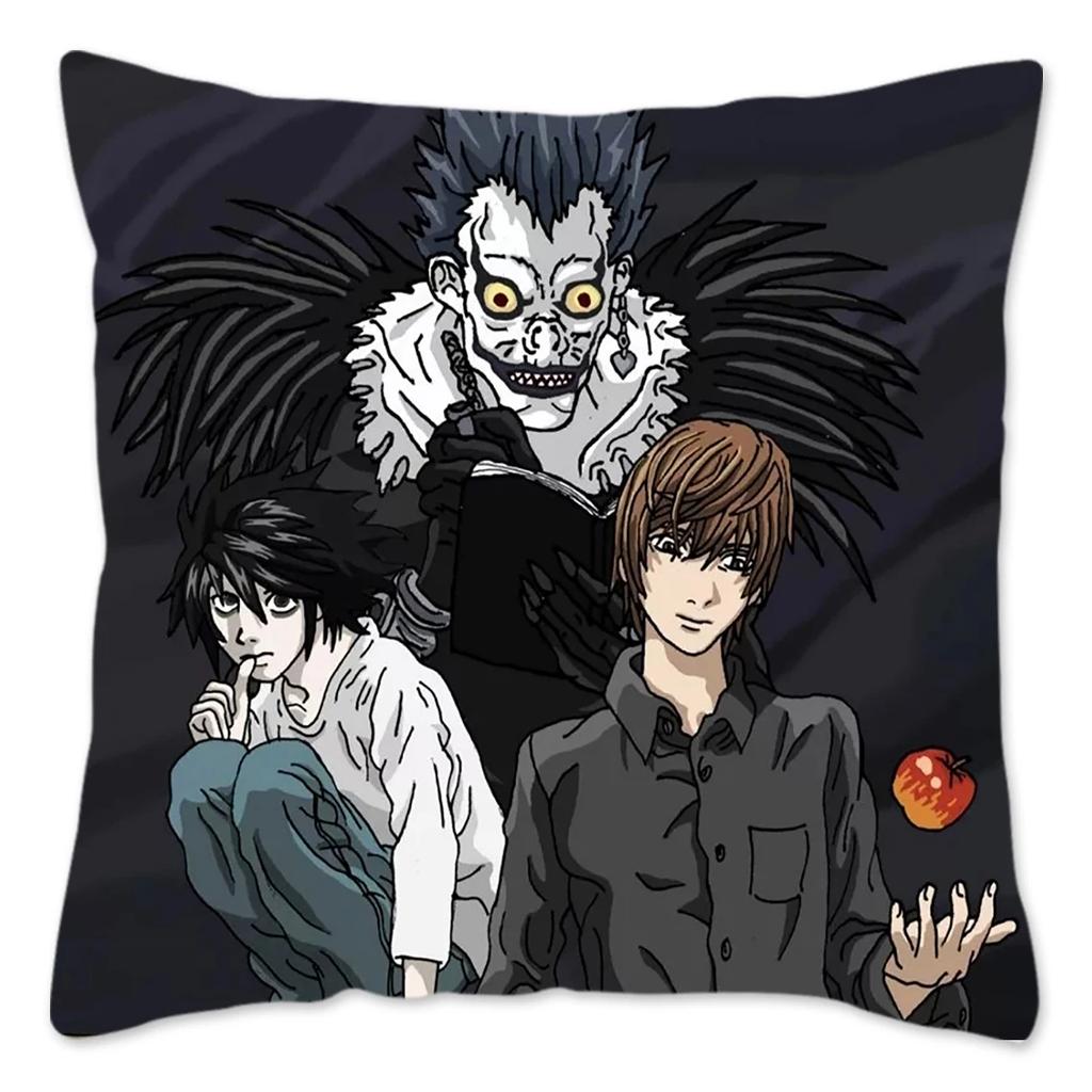 Anime DEATH NOTE Kissenbezug Heimdekoration Polyester Kissenbezug für Sofa Dekokissenbezug Resuable Funda Cojines 45x45