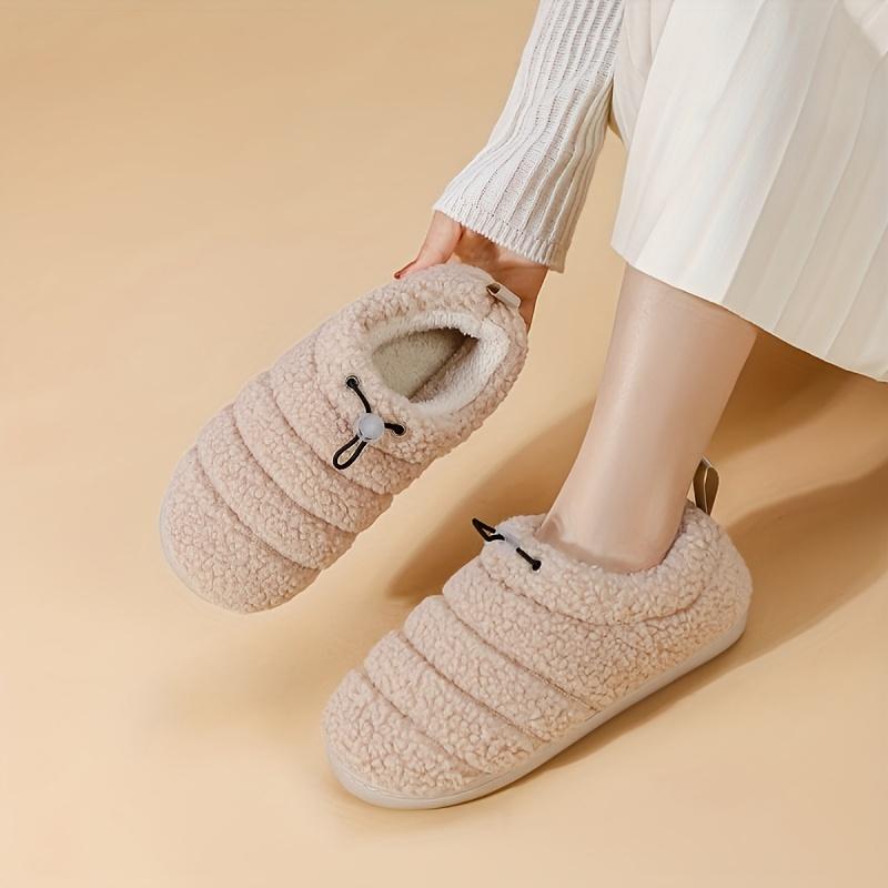 Damen Winter Hausschuhe Gemütlich Fleecegefüttert Indoor Hausschuhe mit Niedlichem Gesichtsdesign