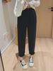 Women's Summer Slim Tencel Carrot Pants - Elastic Waist, Tapered, Nine-Point Harem Style