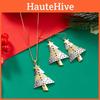 Holiday Christmas Earrings And Necklace Jewelry Set With Electroplated Finish For Women