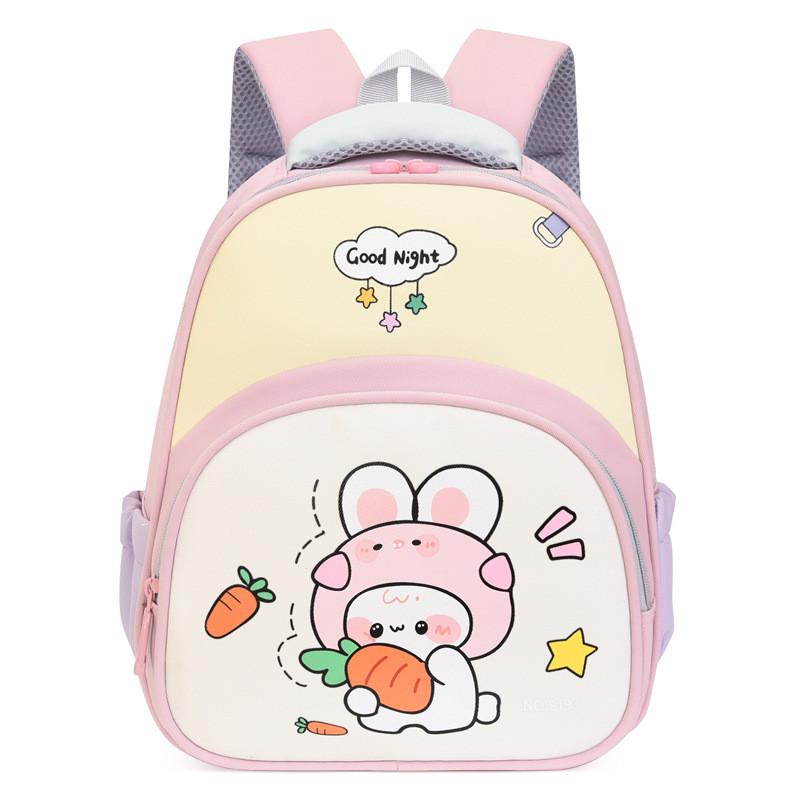 Childrens Backpack Cartoon With Bear And Rabbit Print Design For Daily Use