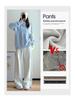 2024 Women's White-Gray High-Waisted Loose Casual Straight-Leg Sweatpants