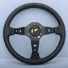 350mm 14inch Universal Drift Sport Suede Leather Steering Wheel Deep Dish JDM Black Edition Sim Racing Steering Wheel Car Parts