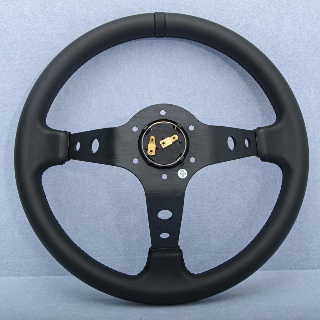 350mm 14inch Universal Drift Sport Suede Leather Steering Wheel Deep Dish JDM Black Edition Sim Racing Steering Wheel Car Parts