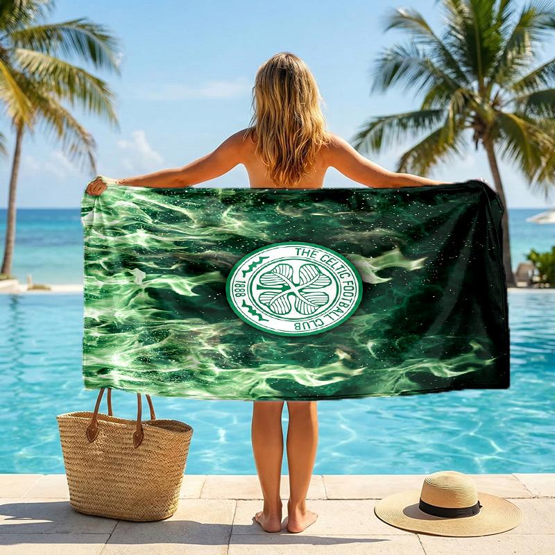 Celtic FC Print Quick Dry Beach Towel Microfiber Absorbent Portable Travel Swimming Towel