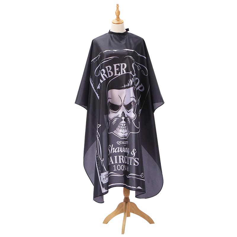 Účes Kadeřnictví Barber Cloth Vzor lebky Zástěra Polyester Cape Holičské šaty