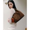 DakS Women S Cowhide Nylon Tote Bag Brown Dcba6f040w2
