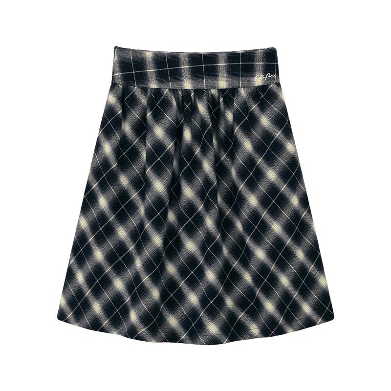 ELLE KIDS Girls  Retro Plaid A-line Skirt 165
