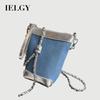 Fashion Casual Bucket Bag Trendy All-Match Denim Shoulder Bag High-End Simple Cross-Body Bag