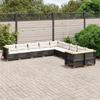 VidaXL Garden Lounge Set 10 Pcs with Cushions Black Wicker 3262046