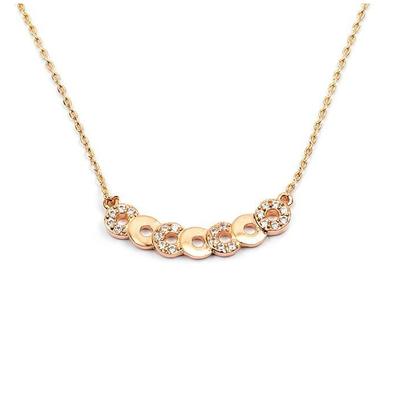 [M8898] - Gold Plated Necklace 'Sissi' White Gold - 25x5 Mm