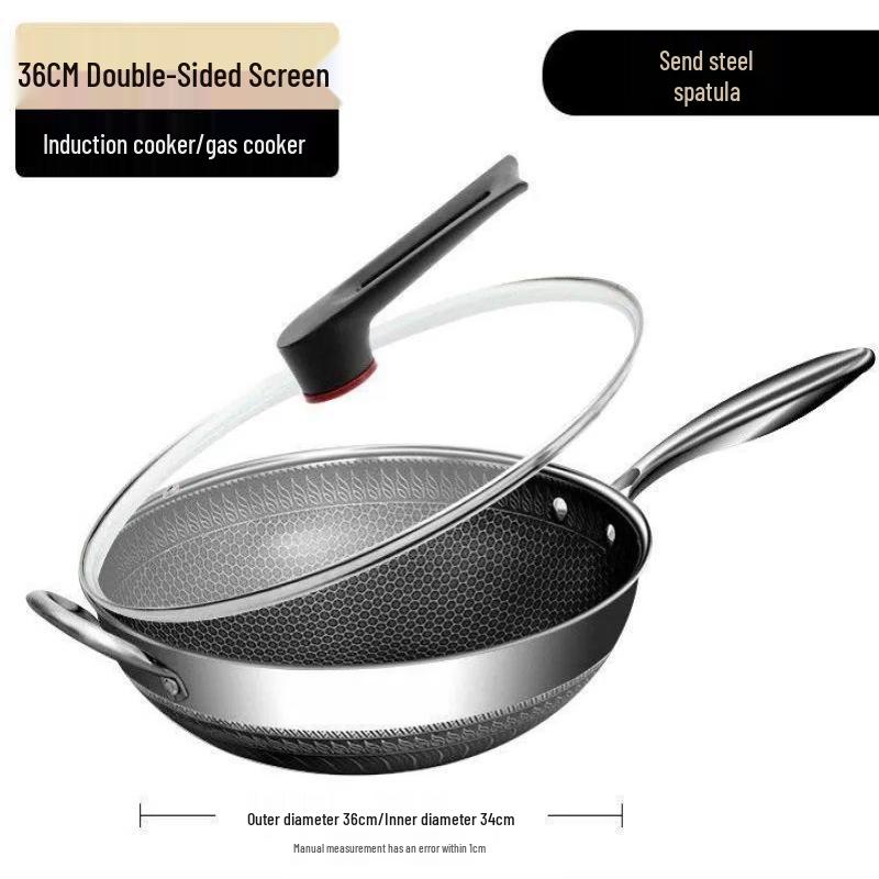 Yingtang 36cm Double-Sided Non-Stick Wok with Lid