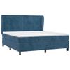 3129223 vidaXL Lit à sommier tapissier et matelas Bleu foncé 160x200cm Velours