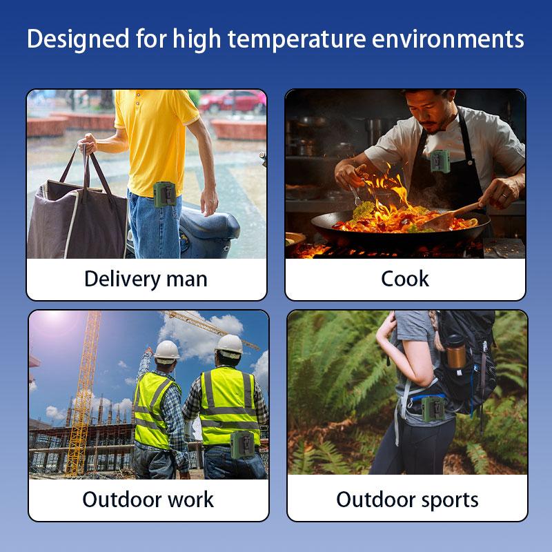 Portable Waist Fan, 6000mAh Portable Fan Rechargeable with 3 Speeds Faster Cooling 16000RPM & Flashlight Hands-Free Cooling Neck Fan