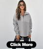 2026 Autumn/Winter European & American Style Loose Casual Button-Up Hooded Sweatshirt