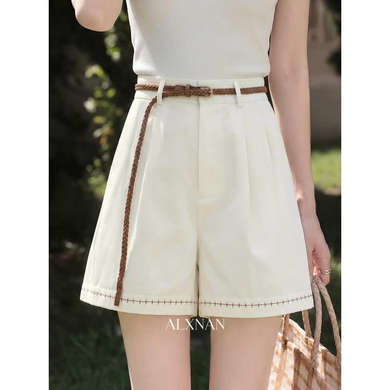 Women s High-Waist Wide-Leg Casual Shorts M
