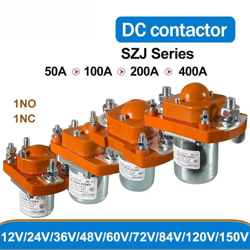 

DC Contactor SZJ 50A 100A 200A 300A 400A 1NO 1NC 12V 24V 36V 48V 60V 72V 84V 120V Single Coil For Uninterruptible Power Supply 72V&1NC