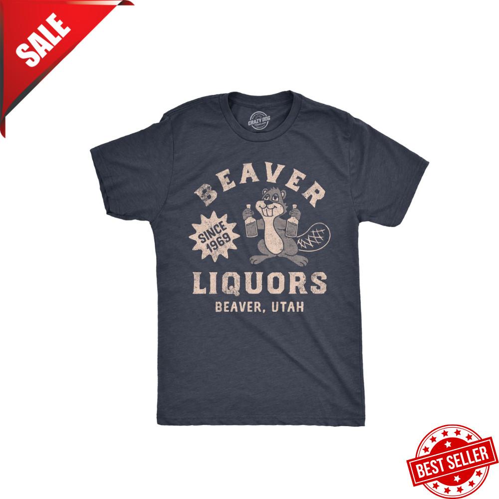 Beaver Liquors T Shirt Funny Booze Bottle Drinking Joke Tee Men’s Unisex S-5XL Unisex T-Shirt S