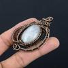 Moonstone 999 Copper Wire Wrapped Pendant, Handmade Gemstone Pendant, Gift For Mom Antique Jewelry