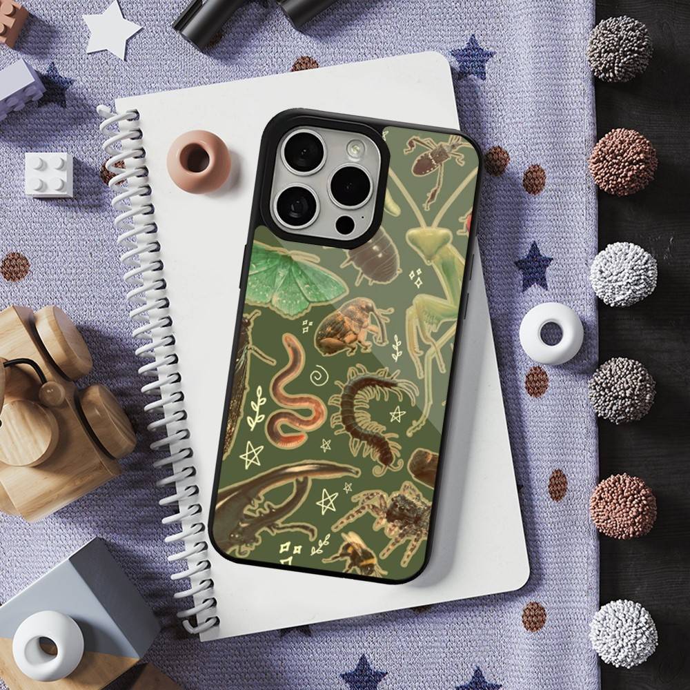 Biology Art Bugs And Insects For iPhone 15,Mini,13,Max,11,16,17,14,Plus,12,Pro,For Magsafe,Magnetic Wireless Charging Case