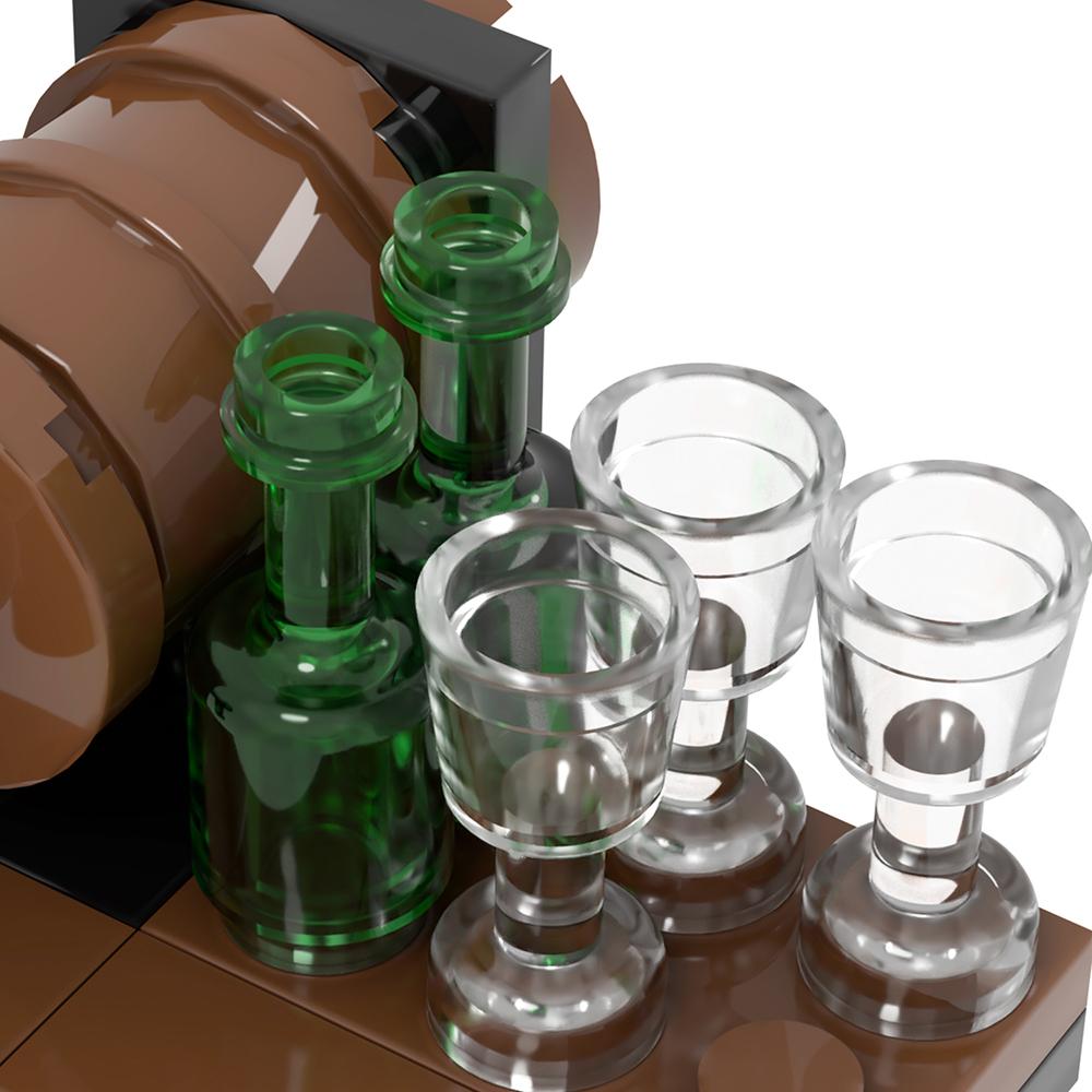 MOC5031 Mittelalterliche Militärkrieg Weinfass Weinglas Kompatible Figuren Bausteine Lernspielzeug für Kinder Jungen Geschenke