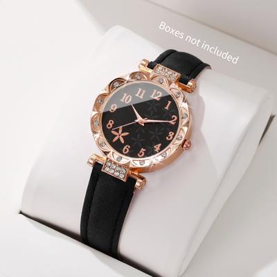 Women Flower Dial Watch Fashion Leather Band Quartz Wristwatches For Ladies Clock Reloj Mujer