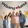 Gold Glitter Welcome Home Paper Banner for Wedding or Baby Shower Decoration