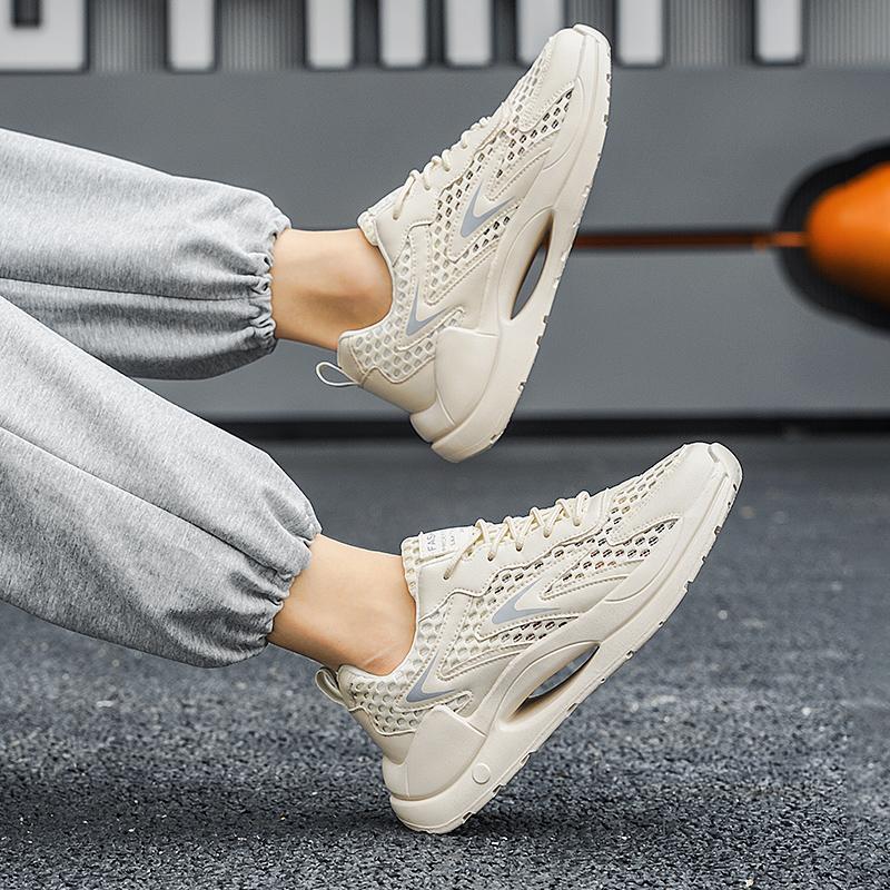 

Мужская обувь 2024 Лето Новые Дышащая сетка Спортивная обувь Корейская версия Универсальные Толстая низкая Комфорт Бег Повседневная обувь 39 бежевый